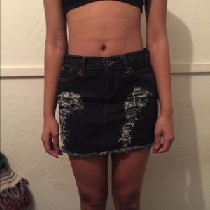 Dark wash denium skirt